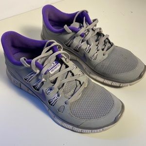 Grey and Purple Nike Free 5.0